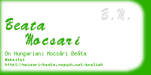 beata mocsari business card